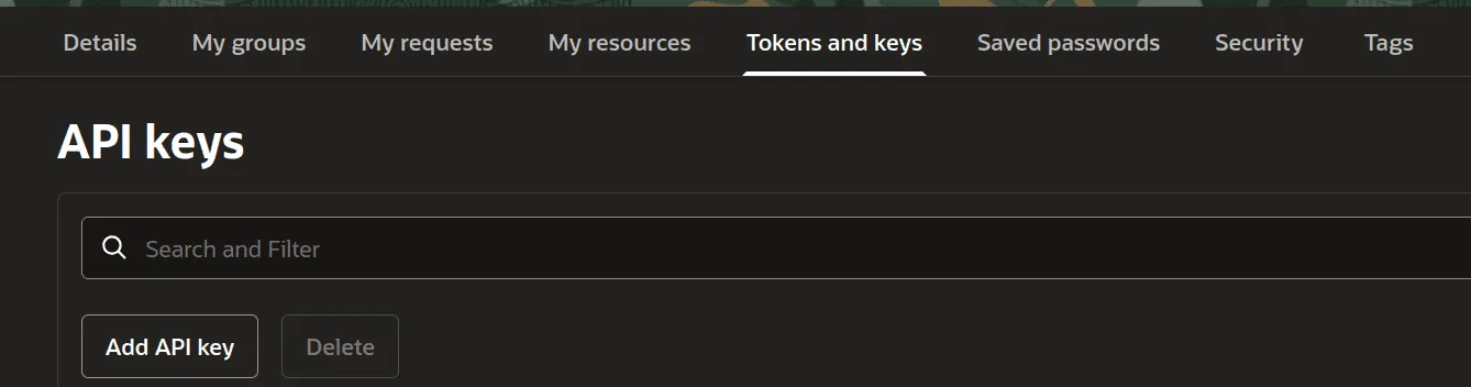 Add API Key Page