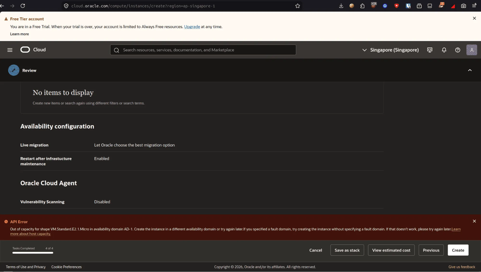 API request error, OUT OF CAPACITY