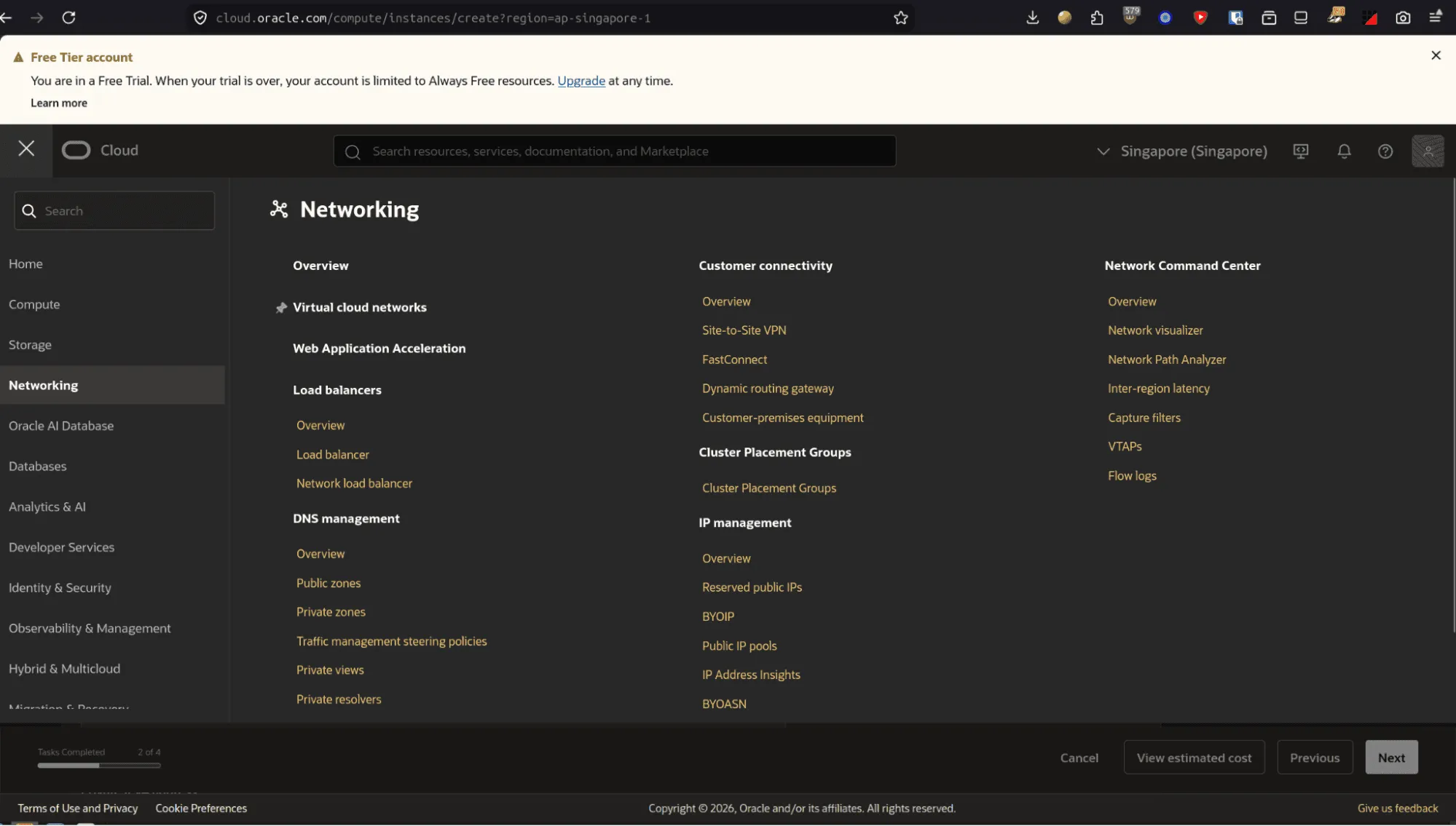 Network Oracle Services Listing Page
