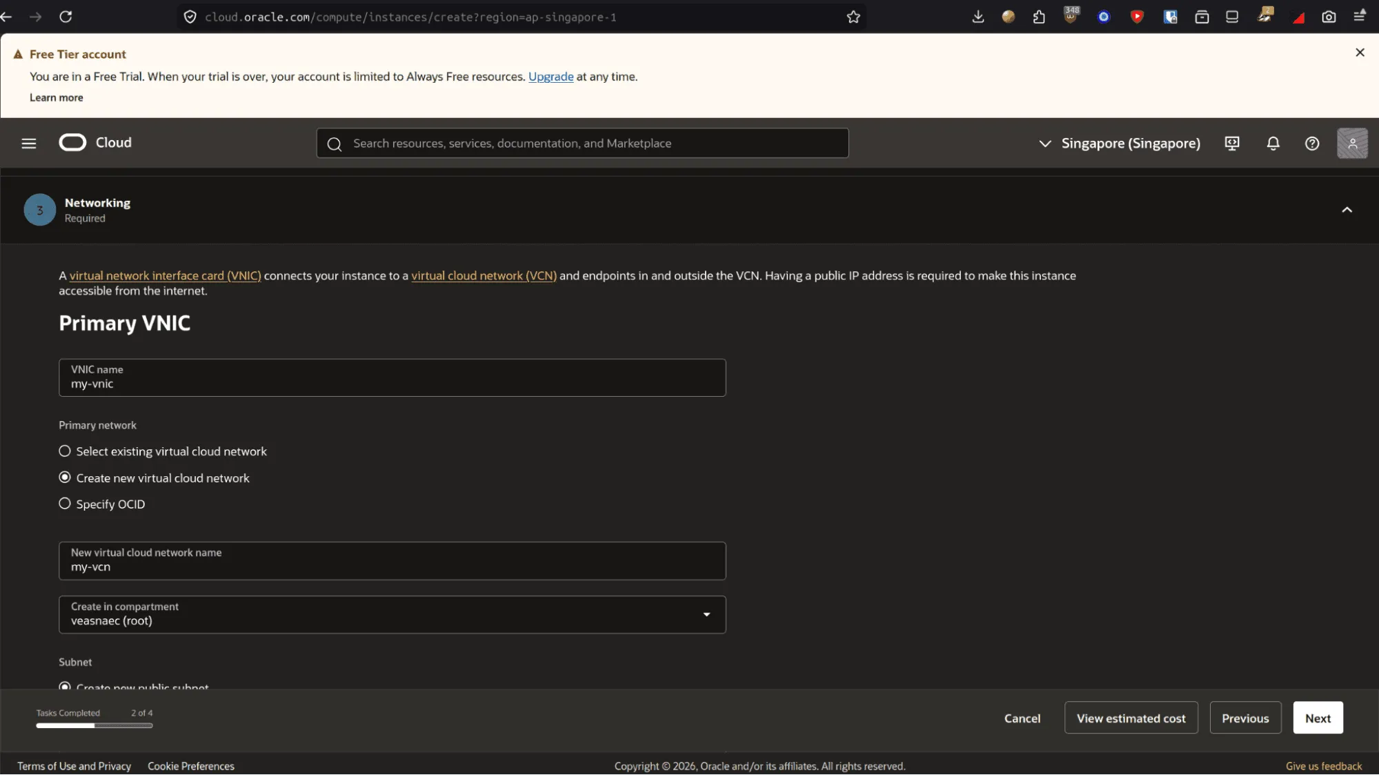 Create New VCN?!