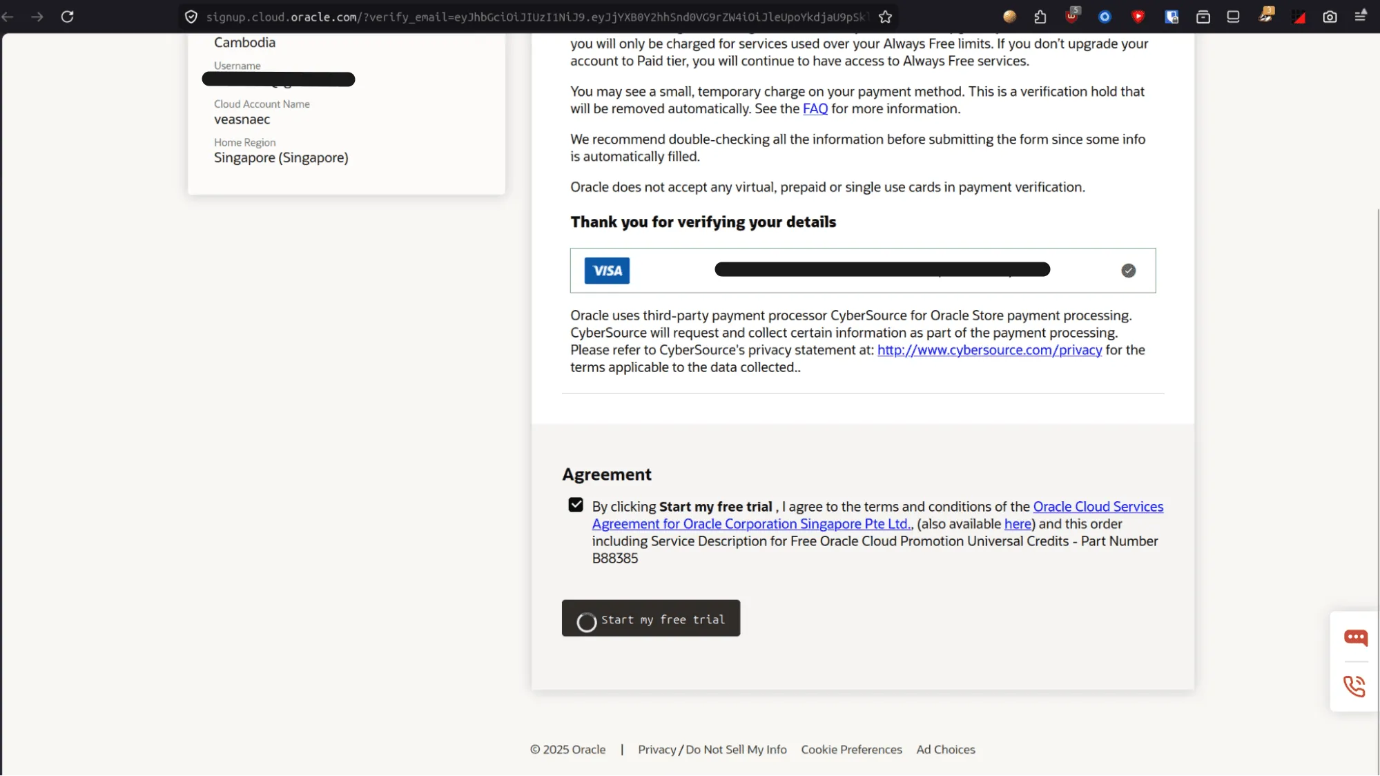 Agree to Terms and Create Account
