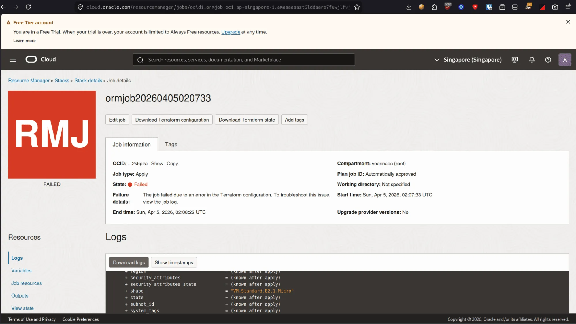 Stack Job Page
